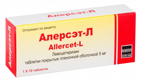 Алерсэт-Л таблетки п.п.о. 5мг 10 шт.