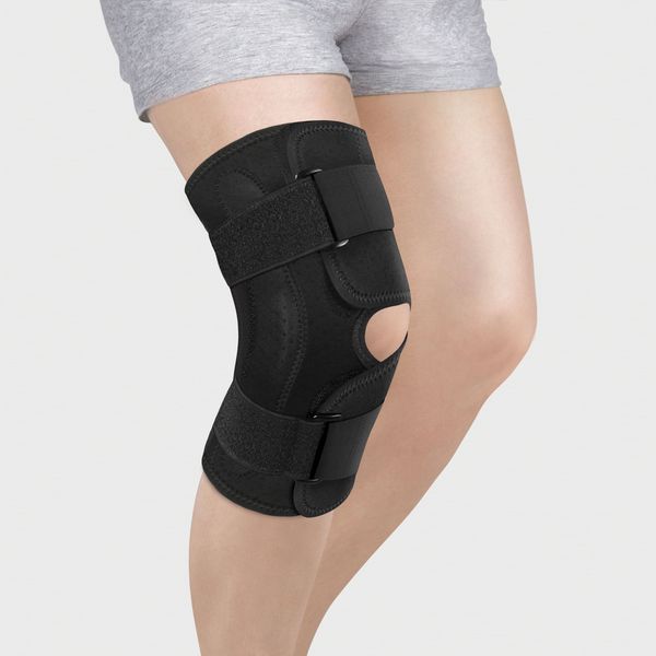 Бандаж на коленный сустав разъемный с полицентрическими шарнирами KS-050 р. M черный Экотен