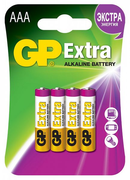 Батарейки алкалиновые gp extra lr03 (ааа) 1,5в №4