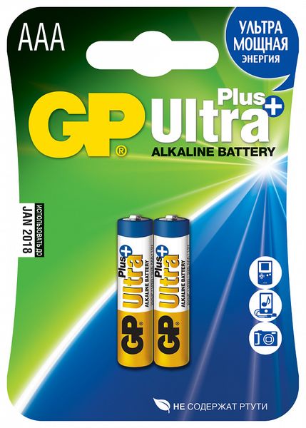 Батарейки алкалиновые gp ultraplus lr03 (ааа) 1,5в №2