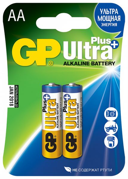 Батарейки алкалиновые gp ultraplus lr6 (aa) 1,5в №2