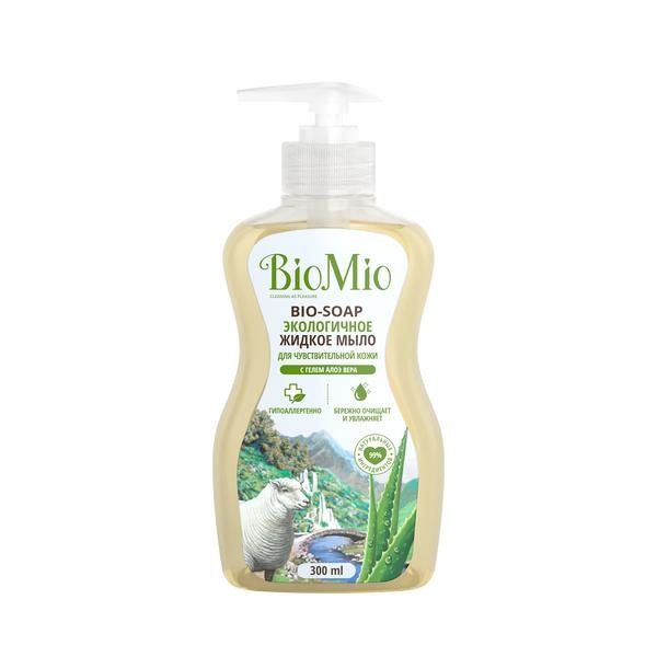 Biomio bio-soap мыло жидкое экологичное для чувствительной кожи с гелем алоэ вера фл. 300 мл