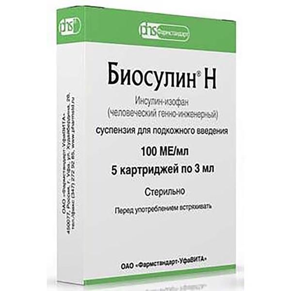 Биосулин н сусп. п/к 100ме/мл 3мл n5