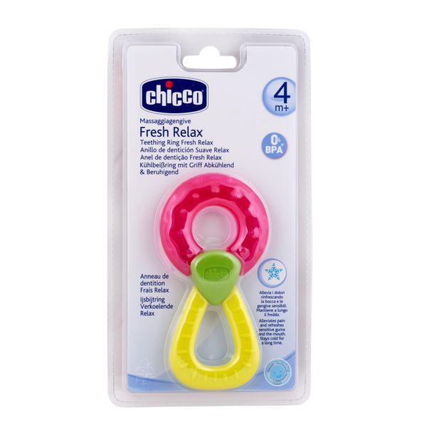 Чикко/chicco игрушка-прорезыватель с водой фреш релакс кольцо 4+ (розовое)