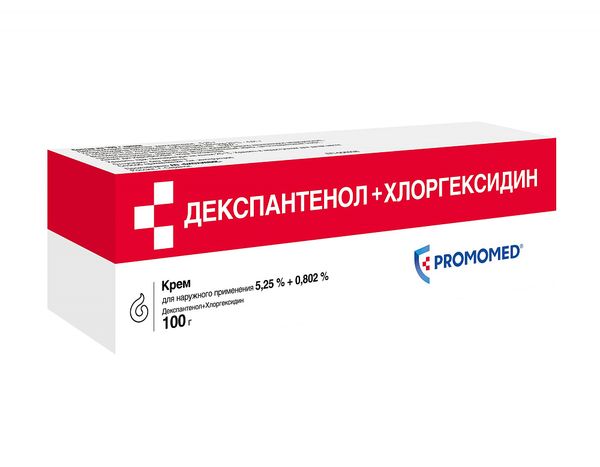Декспантенол+Хлоргексидин крем д/нар. прим. 5,25% + 0,802% 100г