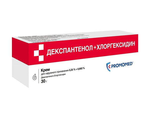 Декспантенол+Хлоргексидин крем д/нар. прим. 5,25% + 0,802% 30г