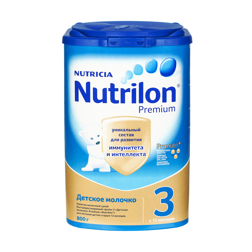 Детское молочко Нутрилон/Nutrilon Premium 3, сухое быстрорастворимое, 800г