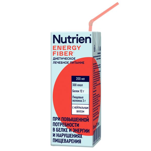 Диетическое лечебное питание стерилизованное с пищевыми волокнами вкус нейтральный Энергия Nutrien/Нутриэн пак. 200мл