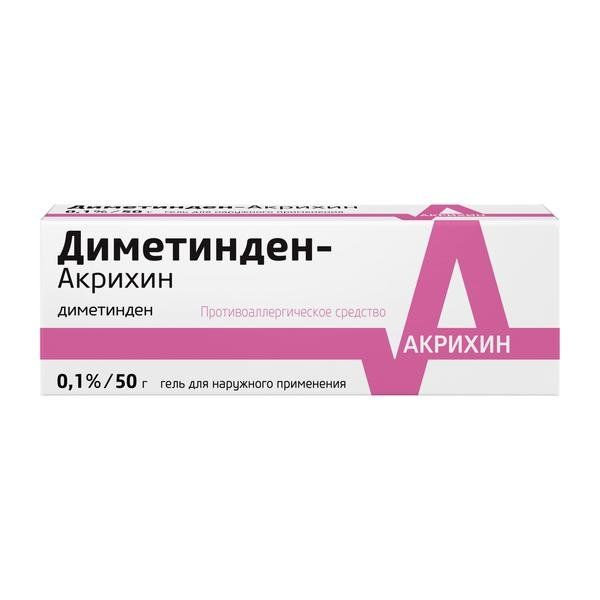 Диметинден-акрихин гель для наружного применения 0.1% туба 50г