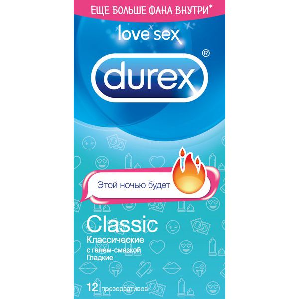 Дюрекс презервативы classic гладкие №12 emoji