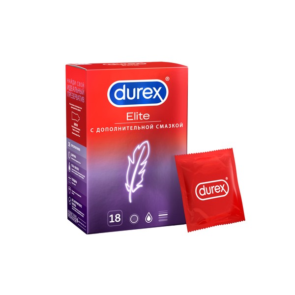 Дюрекс презервативы elite гладкие, сверхтонкие №18