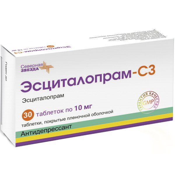 Эсциталопрам-СЗ таблетки п.п.о 10мг 30шт