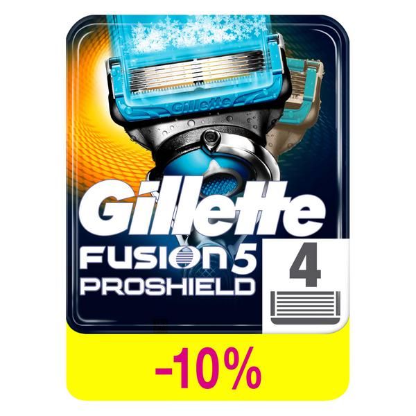 Кассеты Gillette (Жиллетт) сменные для безопасных бритв Fusion Proshield Chill, 4 шт.