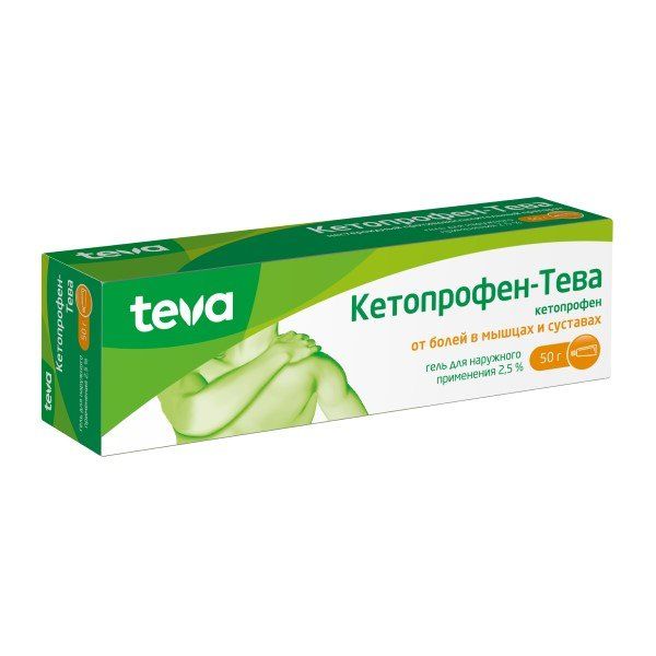 Кетопрофен-Тева гель д/нар. прим. 2,5% 50г