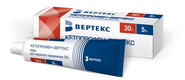 Кетопрофен-вертекс гель д/нар. прим. 5% 30г (туба) №1