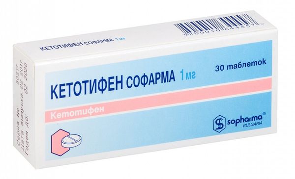 Кетотифен софарма таб. 1мг n30