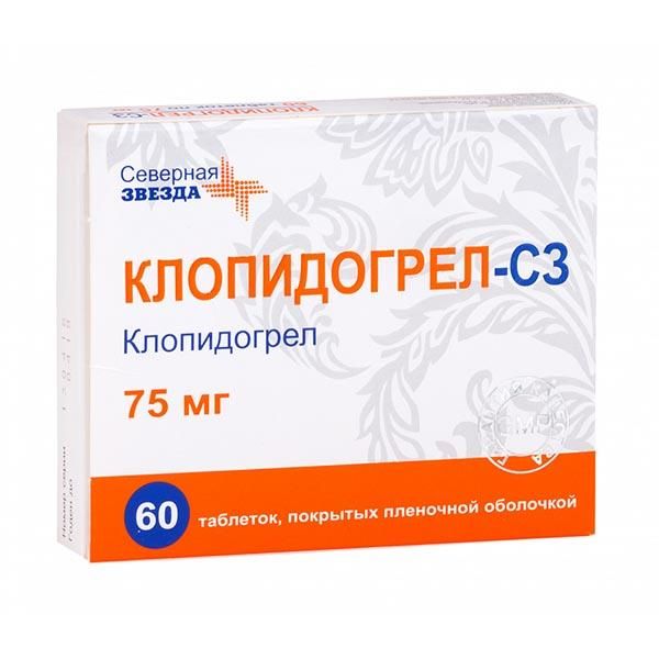 Клопидогрел-СЗ табл. п.п.о. 75 мг №60