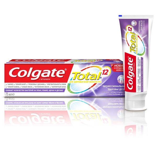 Колгейт паста зубная тотал 12 про здоровье десен туба 75мл (fcn89375)