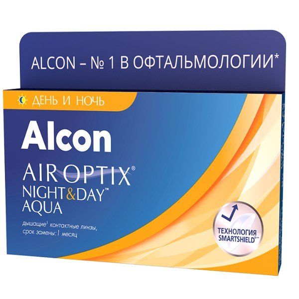 Контактные линзы air optix night & day aqua 3 шт 8,4, -2,00 alcon