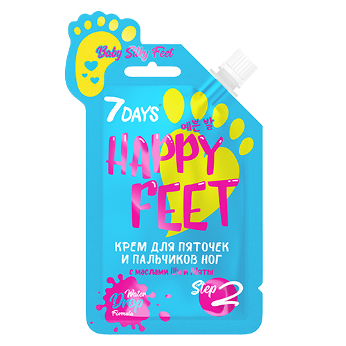 Крем для пяточек и пальчиков ног baby silky feet масло ши и мяты 7 days happy feet 25 г