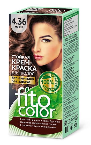 Крем-краска для волос серии fitocolor, тон 4.36 мокко fito косметик 115 мл