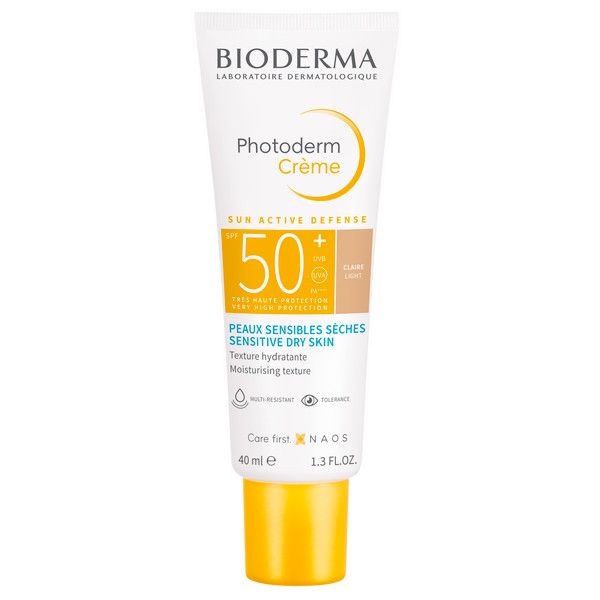 Крем солнцезащитный тональный светлый для чувствительной кожи SPF50+ Photoderm Bioderma/Биодерма 40мл