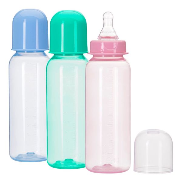 Курносики бутылочка цветная с силиконовой соской 250 мл (11130)