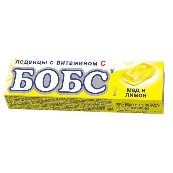 Леденцы бобс мед-лимон n10 (35г)