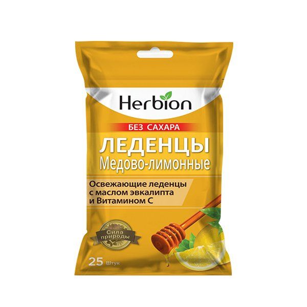 Леденцы медово-лимонные б/сах. с маслом эвкалипта и витамином С 25шт