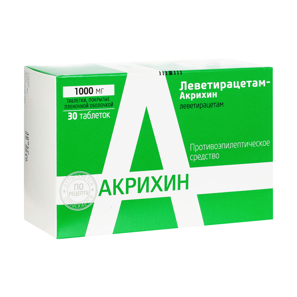 Aptekirls :: Леветирацетам-акрихин таб. п/о плен. 1000мг №30 .