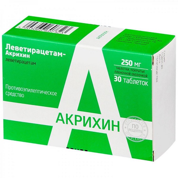 Леветирацетам-акрихин таб. п/о плен. 250мг №30