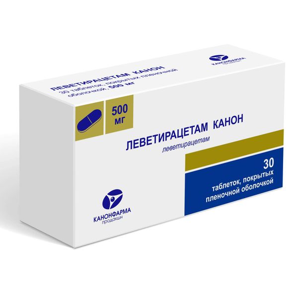 Леветирацетам-канон таб. п.п.о. 500мг n30