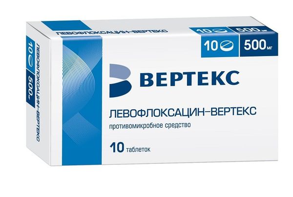 Левофлоксацин-вертекс таб. п/о плён. 500мг n10