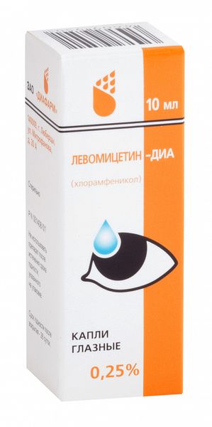 Левомицетин-диа капли гл. 0,25% 10мл (фл-кап)