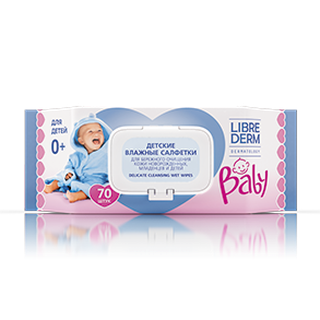 Либридерм бэби салфетки влажные детские для очищения кожи новорожденных, младенцев и детей №70