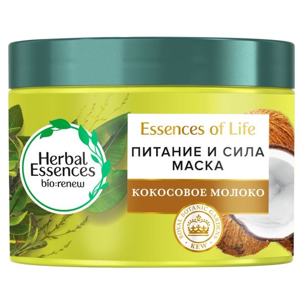 Маска для волос кокосовое молоко Питание и сила Herbal Essences/Хербал Эсенсес банка 450мл
