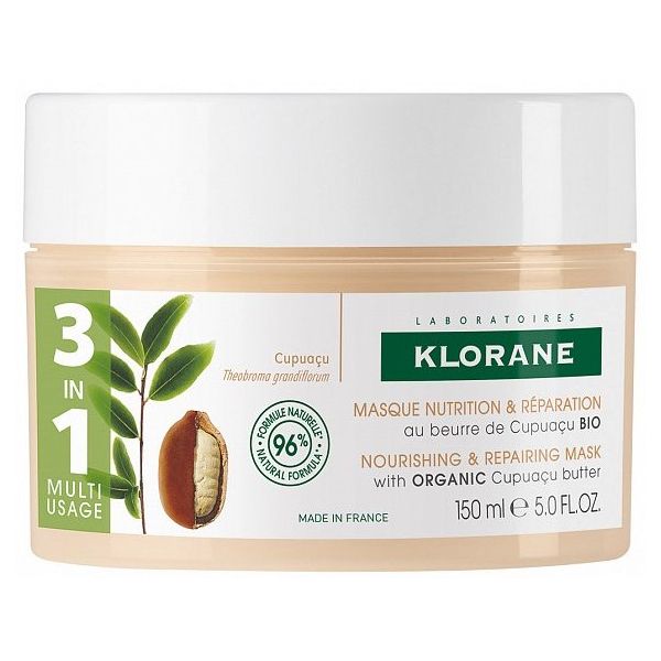 Маска для волос питательная и восстанавливающая с органическим маслом купуасу Клоран банка 150мл c94169