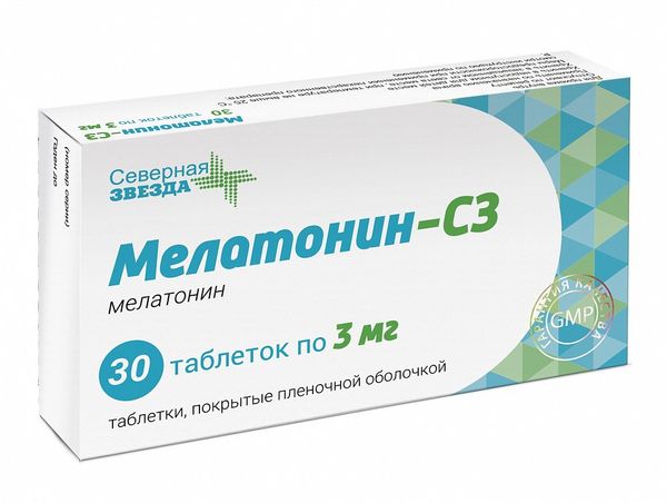 Мелатонин-СЗ табл. п.п.о. 3 мг №30