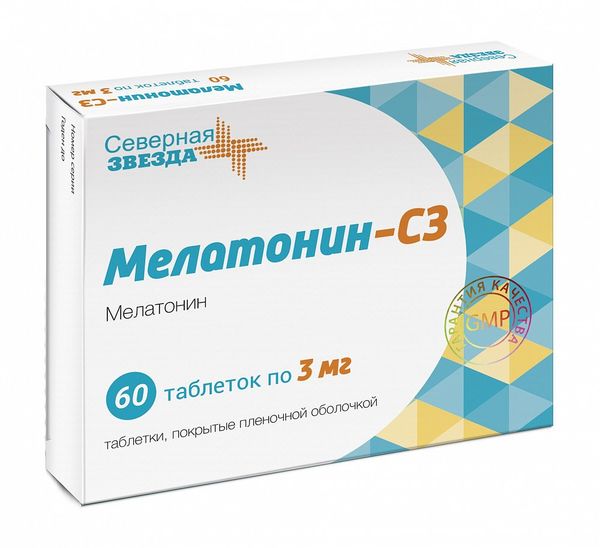 Мелатонин-СЗ табл. п.п.о. 3 мг №60