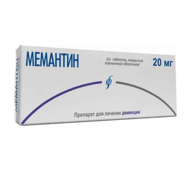 Мемантин таблетки п.п.о. 20мг 60 шт.