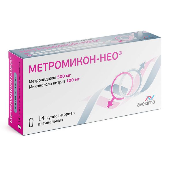Метромикон-нео супп. вагин. 500мг+100мг №14