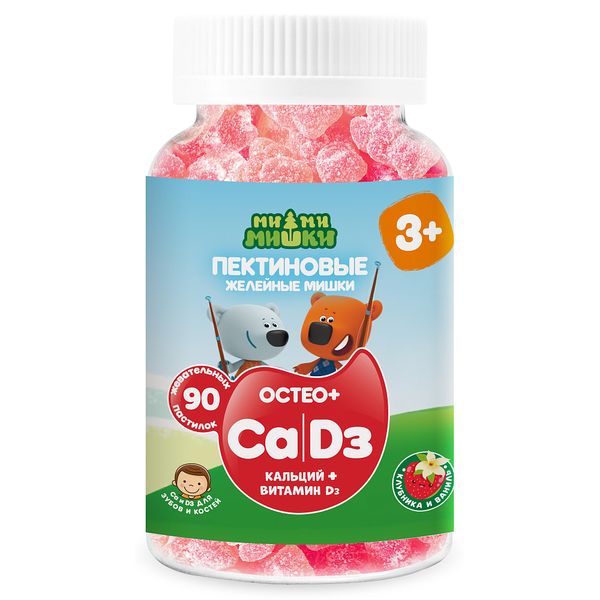 Ми-ми-мишки остео+ кальций и витамин д жев. пастилки пектиновые 2 г №90 (бад)