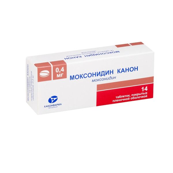 Моксонидин канон таблетки п.п.о 0,4мг 14шт