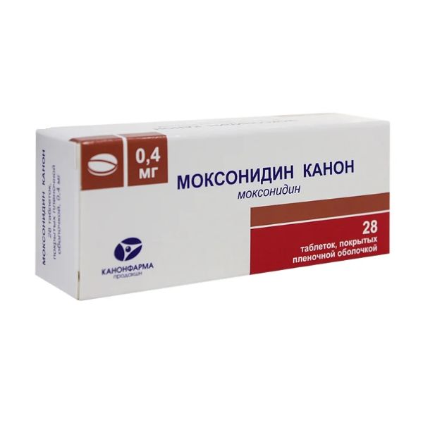 Моксонидин канон таблетки п.п.о 0,4мг 28шт