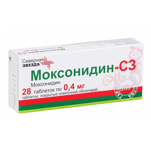 Моксонидин-СЗ табл. п.п.о. 0,4 мг №28