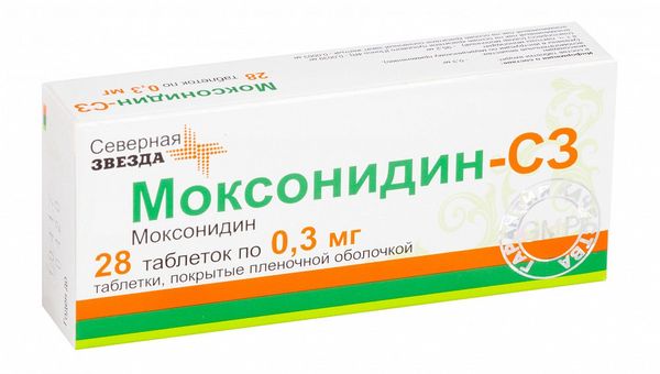 Моксонидин-СЗ табл. п.п.о. 0,3 мг №28