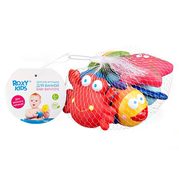 Набор игрушек для ванной Морские жители для детей с 6 мес. ROXY-KIDS (Рокси Кидс)