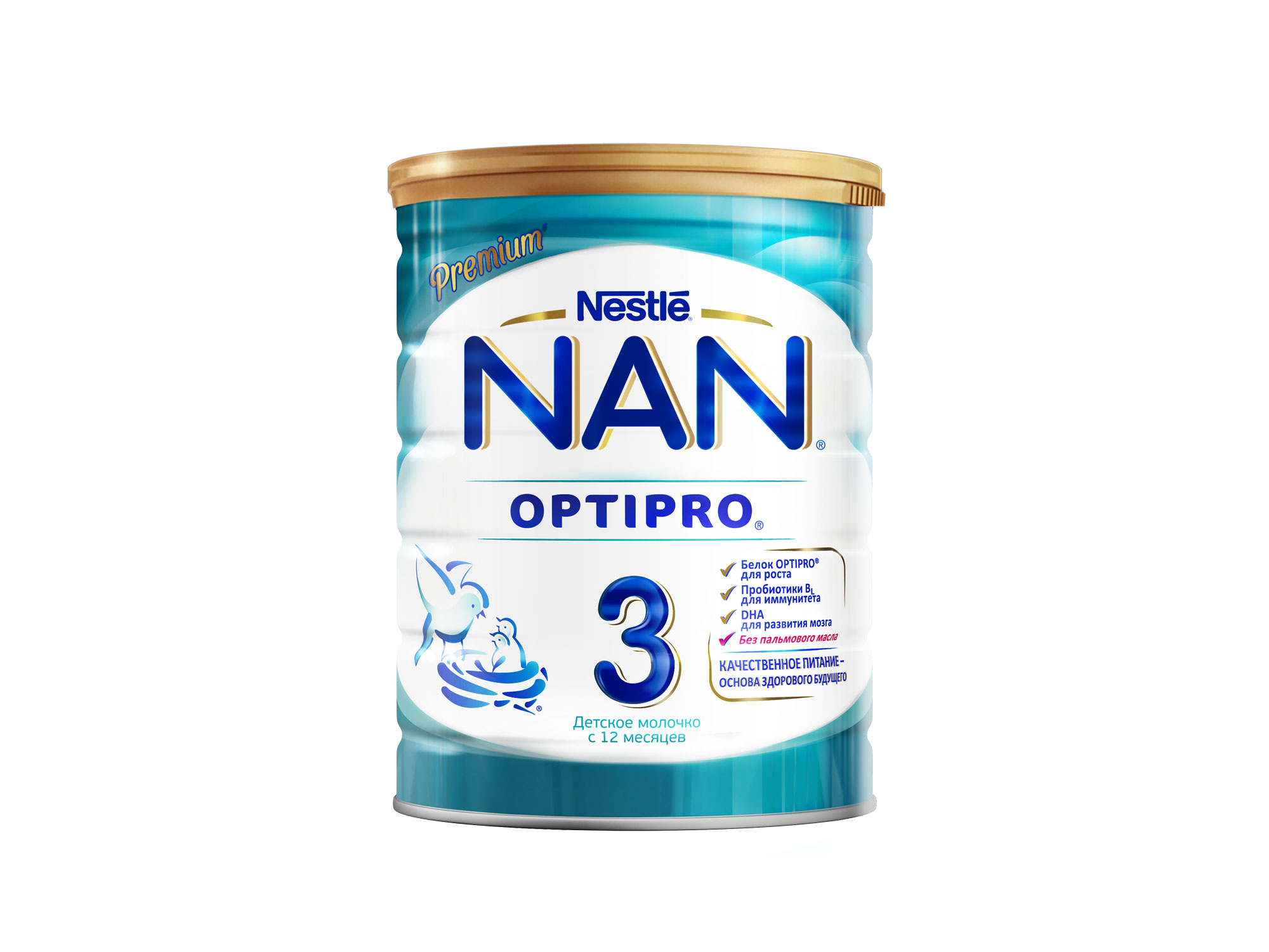Нан 3 optipro "детское молочко" напиток молочный сухой с пробиотиками для детей с 12 месяцев 800г