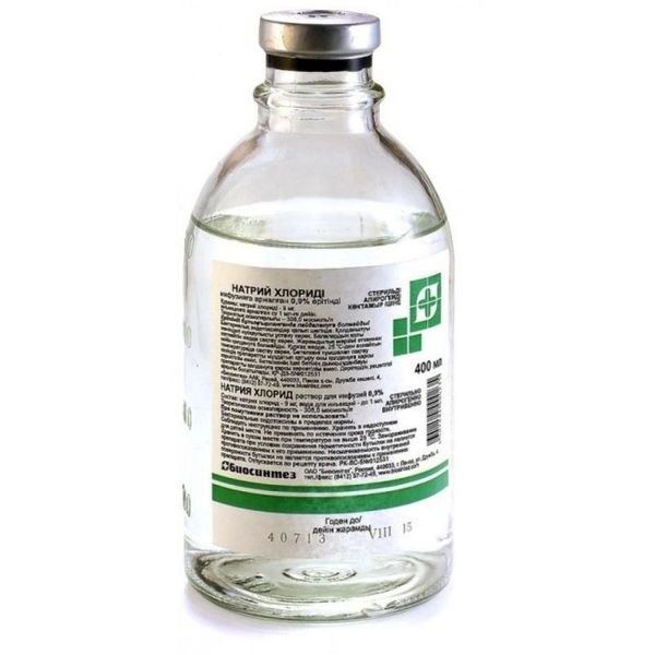 Натрия хлорид раствор для инфузий бут. 0,9% 400мл 12шт