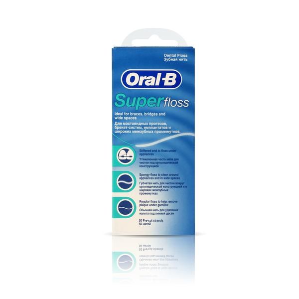 Нить Oral-B (Орал Би) Super floss зубная 50 нитей